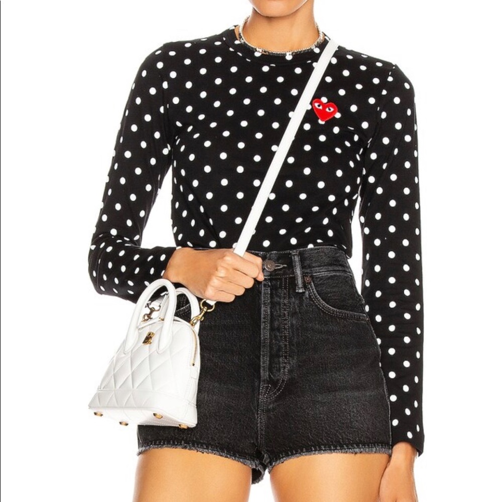 Comme Des Garçons Play Black Polka Dot Long Sleeve Size Small